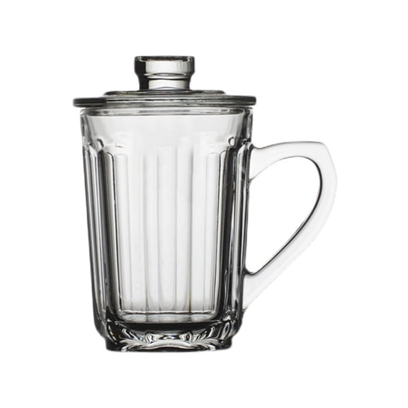 Thickened Glass Cup with Lid and Handle, Clear Lead-free Glass Teacup for Home And Office