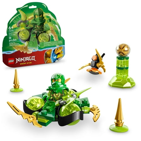 LEGO NINJAGO Lloyd’s Dragon Power Spinjitzu Spin 71779 Green Spinning Building Toy with Ninja Lloyd Minifigure, Gift Idea for Boy and Girl Ninja Fans Ages 6  Who Love Interactive Action Toys