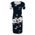 thumbnail image 5 of Taqqpue Women's Maternity Dress Short Sleeve Crew Neck Bodycon Wedding Guest Pregnancy Dresses Printed Fitted Stretch Maternity Clothes Summer Boho Baby Shower Photoshoot, 5 of 6