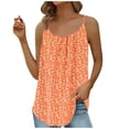 thumbnail image 2 of KSCYKKKD Tank Top for Women,Women Casual Sleeveless Tank Tops,Crew Neck Pullover Tank Tops Shirt,Floral Loose Fit Shirt Tees,Orange,L, 2 of 5