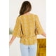 thumbnail image 1 of ABPHQTO Blusa con botones y estampado Sweet Osmanthus mostaza para mujer, 1 of 5
