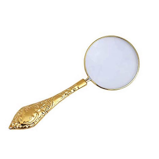 5x Magnifying Glass, Handheld Loupe, Lightweight Metal, Optical Glass Lens, High Clarity for Kids and Seniors, Repair and Observation