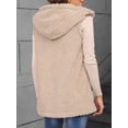 thumbnail image 2 of Mengpipi Women's Sherpa Vest Fall Winter Sleeveless Hooded Relaxed Fit Solid Color Cozy Casual Outerwear S-2XL, 2 of 7