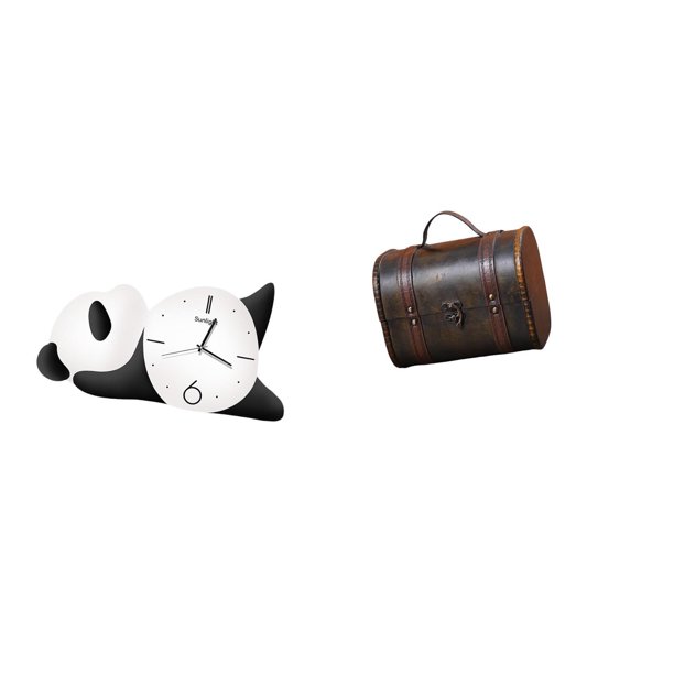 Reloj de pared,Reloj de pared Panda Decoración del hogar Lindo Creativo,Reloj de pared con forma de panda,moderno y resistente.,Estuche organizador de joyas,Organizador de joyas de madera para
