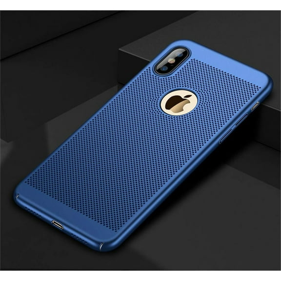 Heat Dissipation iPhone XS Max Case (Blue) Breathable Cooling Hollow Cellular Hole Full Camera Lens Protection Ultra Slim Cover