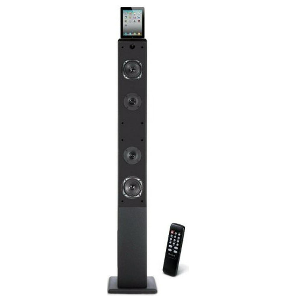 Craig 2.1 Channel Tower Speaker System with Digital FM Radio, Black