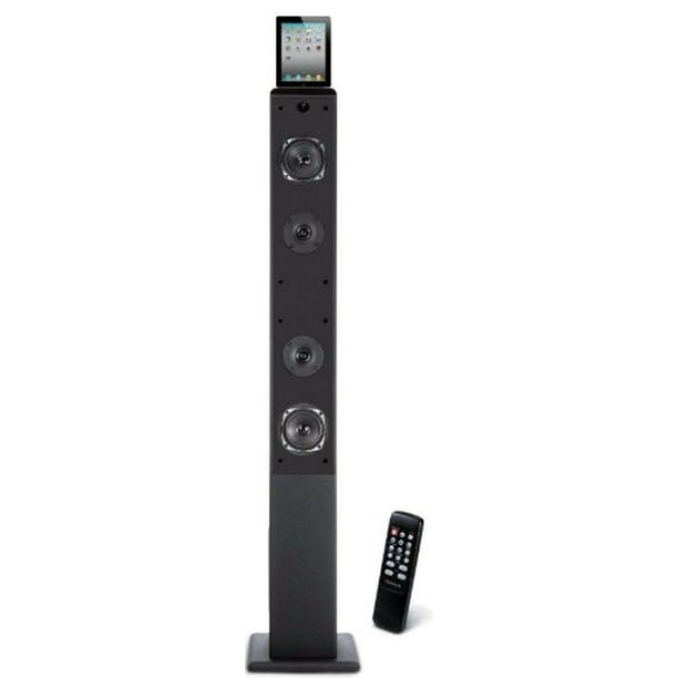 Craig 2.1 Channel Tower Speaker System with Digital FM Radio, Black