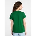 thumbnail image 3 of Time and Tru Women's Slub V Neck Tee with Short Sleeves, Sizes XS-XXXL, 3 of 5