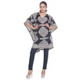 thumbnail image 2 of Black White Short Kaftan Dresses for Women Tunic Top Beach Women Cover-ups Plus Size Short Caftan Nightwear, 2 of 4