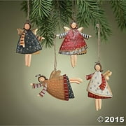 Lot of 12 Dancing Tin Angels Christmas Tree Ornaments