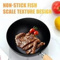 thumbnail image 5 of Non-Stick Pan Fish Scale Pattern Flat Bottom Cooking Ware Steel Woks Stir Fry Pan with Glass Lid for Induction Cooking, 5 of 7