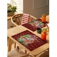 thumbnail image 4 of Merry Christmas Red Truck Placemats Set of 4 Vintage Red Plaid Gift Snowflake Heat Insulation Washable Place Mats, Rustic Non-Slip Table Mats for Dining Table Party Kitchen Decor,13x19 Inch, 4 of 4