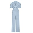 thumbnail image 6 of Women's Dressy Jumpsuits Fashionable Women's Casual Solid Color Short Sleeved Tie Loose Jumpsuit,Jumpsuit Womens Pants Casual Dress Pants Women, 6 of 6