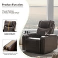 thumbnail image 2 of Power Recliner Chair with USB Charging, 360° Swivel Tray Table, Hidden Storage and Cup Holders, Infinite Position, Brown, 2 of 7