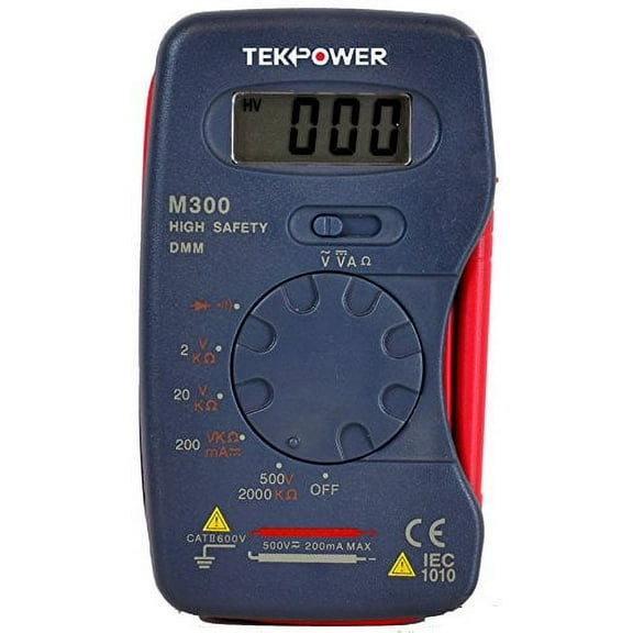 TekPower M300 LCD Digital Voltmeter Ammeter Ohm Meter Mini Multimeter