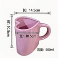 thumbnail image 3 of Juego de tazas de café – Regalo de tazas para pareja, tazas de cerámica románticas en forma de corazón de 12 oz con cucharas de corazón a juego, acabado de comida brillante, embalaje de caja regalo, 3 of 9