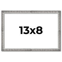 13x8 Frame Silver Grey Distressed Solid Wood Picture Frame | 0.75 Inch Moulding Width | Interior