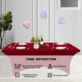 thumbnail image 4 of Parojati 2 Pack 8FT Table Cloth for Rectangular Fitted Events Stretch Pink Table Covers Washable Spandex Tablecloth Protector for Party, Wedding, Cocktail, Banquet, Festival Burgundy, 4 of 6