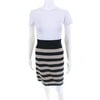 Pre-owned|Escada Womens Knit Elastic Waist Striped Pencil Skirt Beige Gray Size EU 40