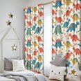 thumbnail image 5 of Blackout Kids Curtains,Beige Cartoon Dinosaurs Flowers Pattern Childrens Insulated Curtains Set Of 2,Bedroom Essentials,Toddler Room Decor 52"x84", 5 of 5