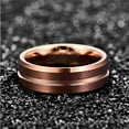 thumbnail image 2 of NUNCAD Men's 8mm Tungsten Ring Grooved Carbide Matte Finish Beveled Edge Wedding Band Size 6 to 14, 2 of 5