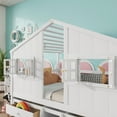thumbnail image 5 of Full Size House Loft Bed with Roof, Windows,4 Storage Drawers,Pine Wooden Bed with Safety Guardrails,Ladder,White, 5 of 18