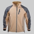 thumbnail image 2 of Sentmoon Mens Coat Color Block Long Sleeve Turtle Neck Mens Lightweight Jackets Oversized Zipper Windbreaker Waterproof Men's Clothes Fall and Winter Trendy for Travel and Hiking Khaki M, 2 of 7