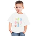 thumbnail image 4 of Zwiiyzr Toddler Baby Boys Girls Summer Clothes Trendy Easter Cute Flower Easter Eggs Print Round Neck Print Short Sleeve Top for 3-14 Years White, 4 of 4