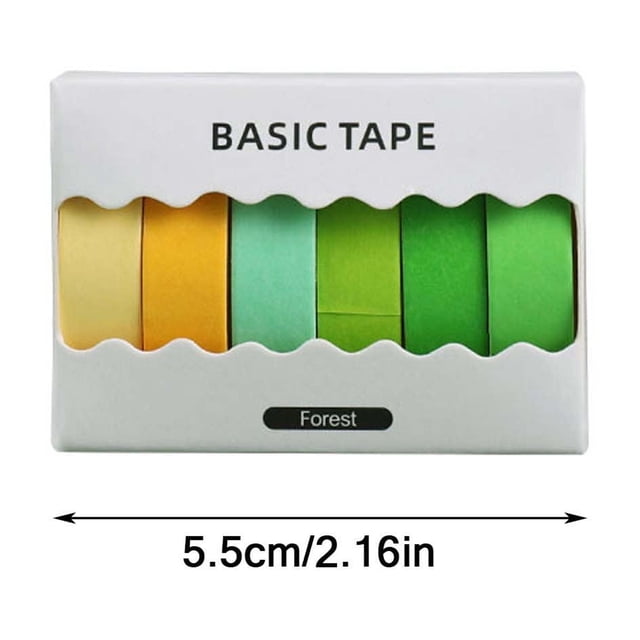 6 Non-Repetitive Basic Solid Color Japanese Paper Tape Notebook Note Decoration Japanese Paper Sticker Set Color by Sticker