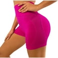 thumbnail image 2 of LVHAOGJOB Womens Tight Shorts Tummy Control High Waist Yoga Shorts Solid Spandex for Ladies Workout, 2 of 5
