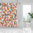 thumbnail image 4 of Pink Peach Shower Curtain Set Cute Watercolor Fruits Shower Curtains Waterproof Washable Shower Curtain 72"×72" with 12 Hooks Bathtubs Bathroom Accessories, 4 of 6