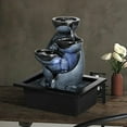 thumbnail image 4 of Tabletop Fountain Waterfall Fountain Indoor Fountains Relaxation Water Feature Feng Shui Zen Meditation Desktop Fountain with LED Light for Home and Office Indoor Spaces Decor (Style 10), 4 of 16