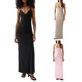 thumbnail image 3 of Yunliwuli Women Summer Long Evening Dress Sleeveless Backless V Neck Fitted Spaghetti Strap Dress, 3 of 8