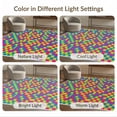 thumbnail image 7 of ODIKA Eccentric Interlocking Squares Funky Geometric Vibrant Checkerboard Pet Friendly & Kids Safe Play for Playroom, Bedroom, Reading Nook, 7 of 7