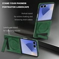 thumbnail image 5 of Magnetic for Samsung Galaxy Z Flip 7 PU Leather Case, Compatible with Magsafe, Built-in Invisible Stand, Premium Ultra Slim Adjustable Kickstand Protective Phone Case for Galaxy Z Flip 7, Darkgreen, 5 of 9