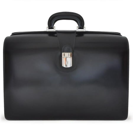 Mens Italian Leather Radica Leonardo Double Sided Lawyers Laptop Briefcase in Cow