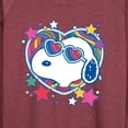 thumbnail image 3 of Peanuts - Snoopy Groovy Heart - Women's Lightweight French Terry Long Sleeve Shirt, 3 of 6