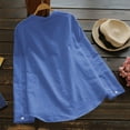 thumbnail image 4 of Chemises Boutonnées pour Femmes Blouse de Travail Décontractée à Manches Longues en Lin de Coton, 4 of 4