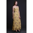 thumbnail image 6 of Bimba Dry Leaves & Goldfinch Bird Print Women Long Maxi Tube Smocked Bodice Dress-X-Large, 6 of 7