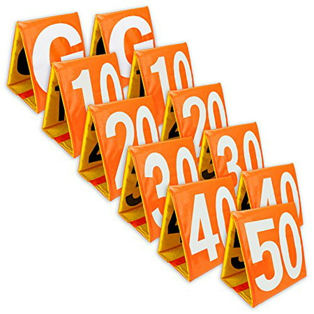 Crown Sporting Goods Day & Night Football Yard Markers, Full Set of 11