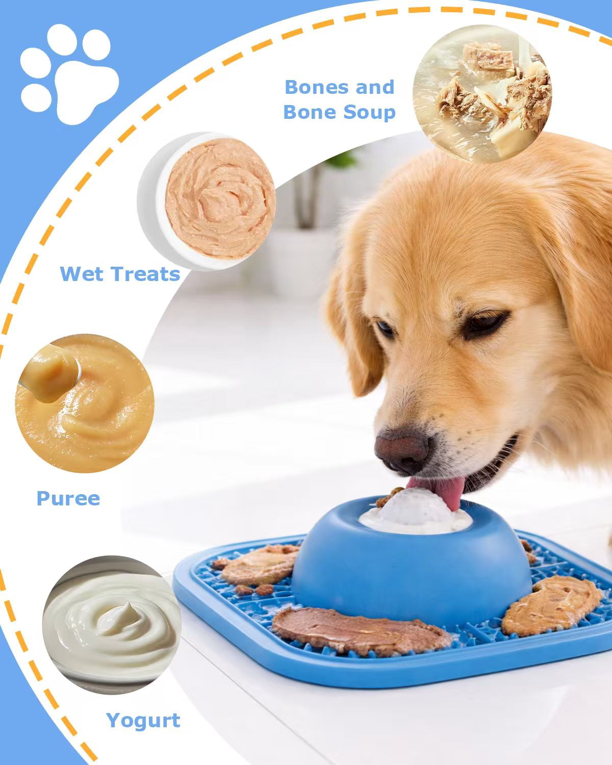 Slow Feeder Dog Bowls with Lick Mat for Liquid Treats Anti-Choking Dog Lick Bowl Dietary Supplement Post-op Nutrition Dog Licking Toy-Black