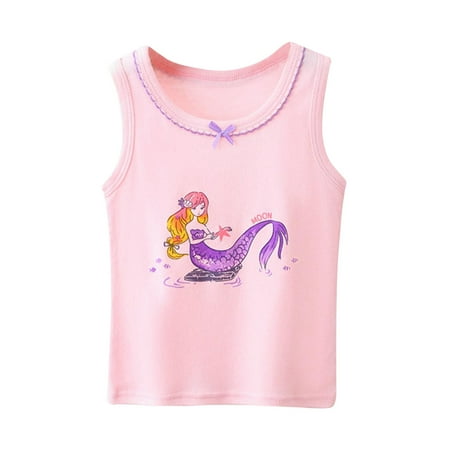 Hessimy Girls Strap Bodysuit SleevelessTank Top Cotton Summer Clothes(Purple 110)