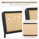 thumbnail image 4 of Negra pu leather natural rattan dining chair con forrado seat y solid wood back, 4 of 8
