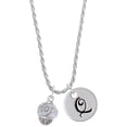thumbnail image 1 of Delight Jewelry Silvertone Hope on White Spinners Silvertone Script Initial Disc - Q - Charm Necklace, 20"+3", 1 of 4