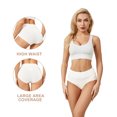 thumbnail image 3 of Bamboo Women Ultra Soft Thin Breathable Stretch High Waist Panties 4 pack (White, Large), 3 of 5