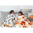 thumbnail image 6 of Serafina Home Halloween Throw Blanket: Plush Soft Velour with Smiling Jack O Lantern Pumpkins with Candy Corns, 6 of 7