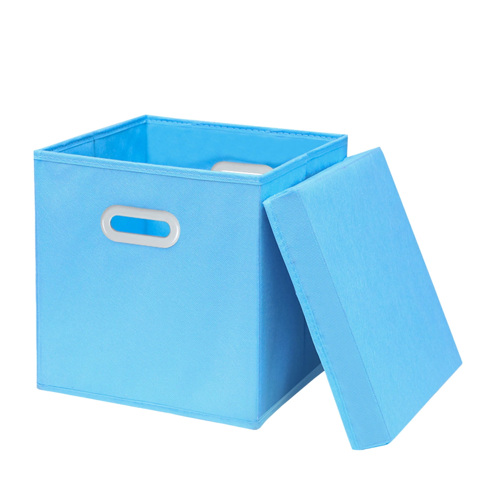 Foldable fabric storage box with lid, multifunctional organizer for clothes toys accessories, home and car drawer storage solution, compact and durable for efficient organization