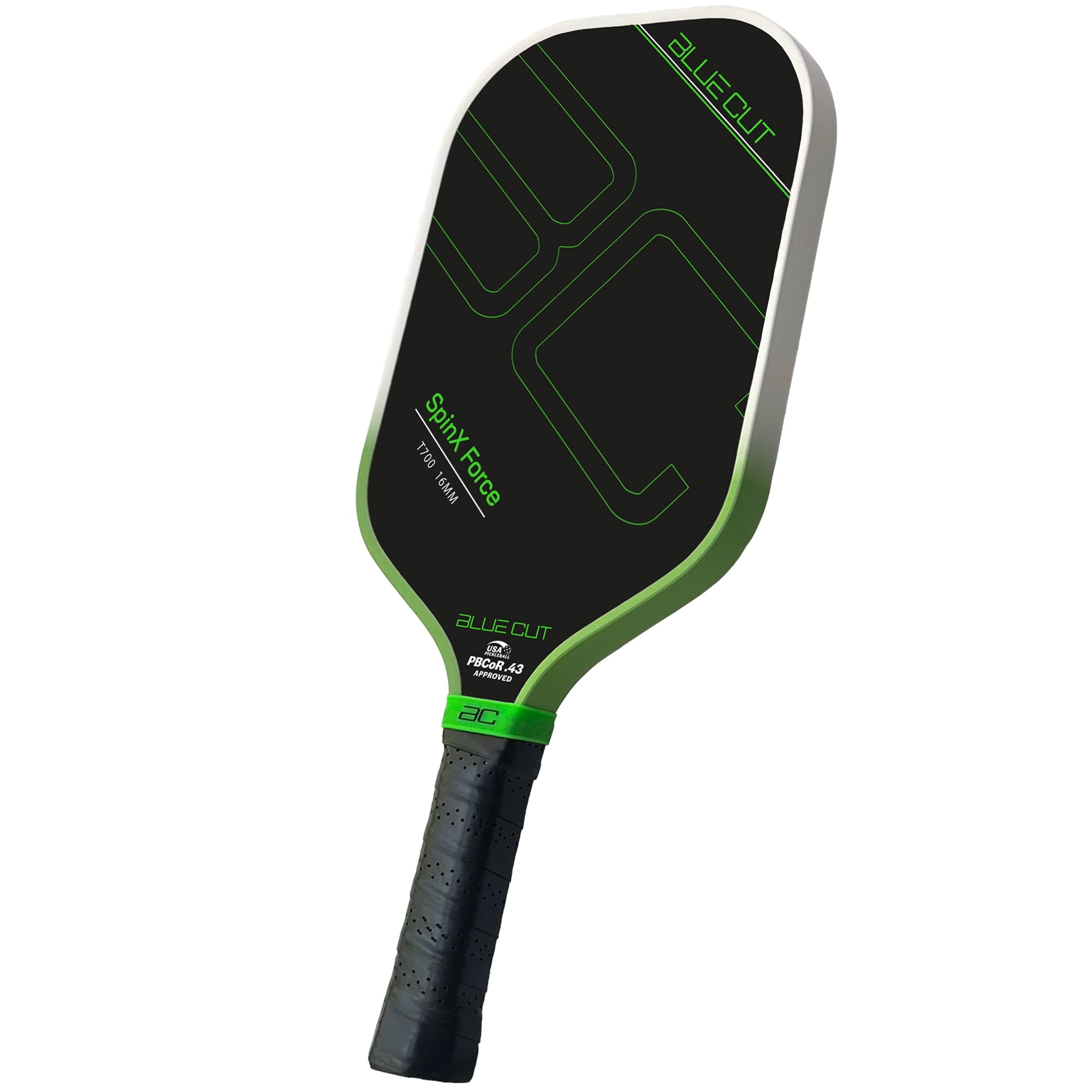 Blue Cut Pickleball Paddle – USAPA Approved Pickleball Paddles Racket with T700 Carbon Fiber, 16mm Honeycomb Core, Spin Surface, Pro Power Speed & Control – Includes Carry Bag