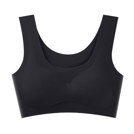 Juslio Minimizer Bras for Women Full Coverage Athletic Padded Vest Solid Yoga Bra