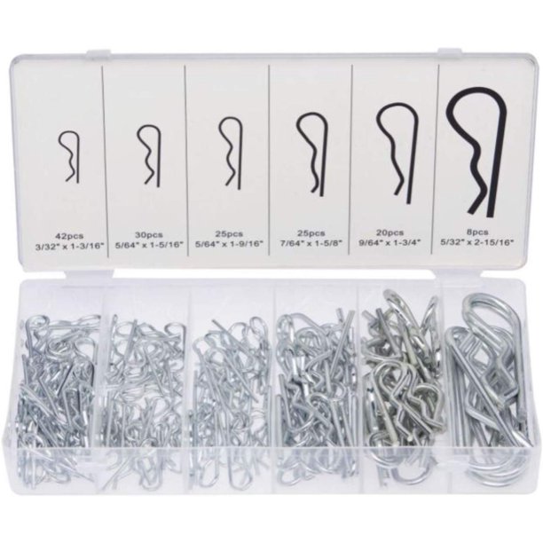 150 Piece Cotter Pin Heavy Duty ZincPlating Steel Hair Pins For